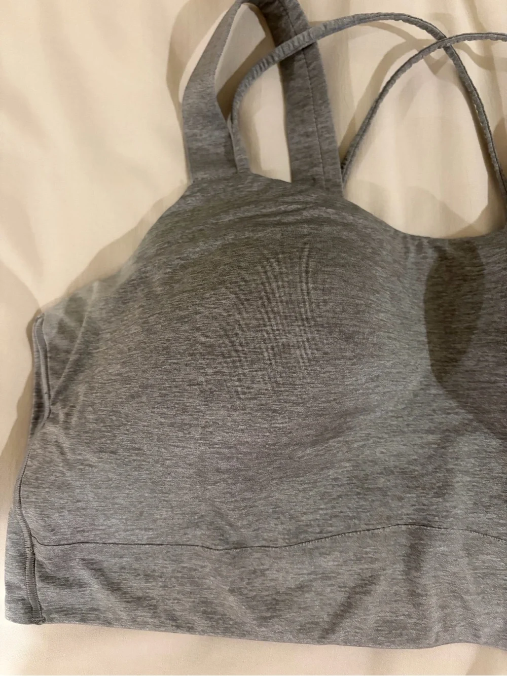 Lululemon Like a Cloud Longline Bra D/DD Cup Heathered Raceway Grey Size 14